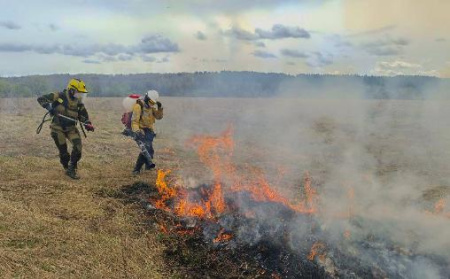 Добровольцы помогают отстоять от огня национальный парк 